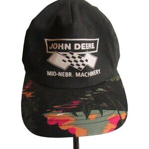 Vintage Men's Trucker Cap John Deere Nebraska Machinery Hawaaiian Bill San Sun